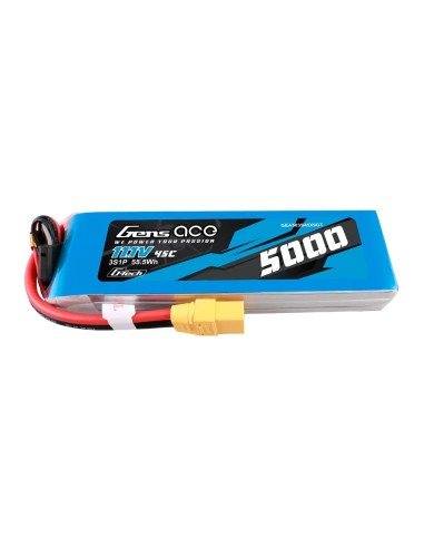Gens ace G-Tech 5000mAh 11.1V 45C 3S1P lipo battery with XT90 Plug
