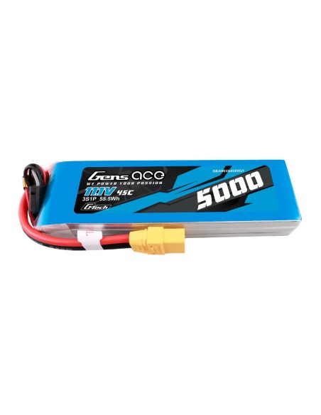 Gens ace G-Tech 5000mAh 11.1V 45C 3S1P lipo battery with XT90 Plug