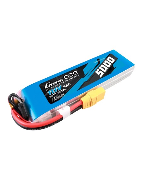 Gens ace G-Tech 5000mAh 11.1V 45C 3S1P lipo battery with XT90 Plug