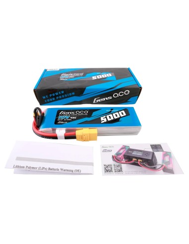 Gens ace G-Tech 5000mAh 11.1V 45C 3S1P lipo battery with XT90 Plug