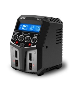 CARGADOR T100 DUO LIPO2-4S 0.1-5A 2X50W 240V AC SKYRC 2