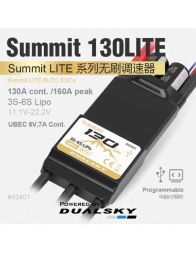 Controlador electrónico de velocidad (ESC) Dualsky Summit 130 Lite