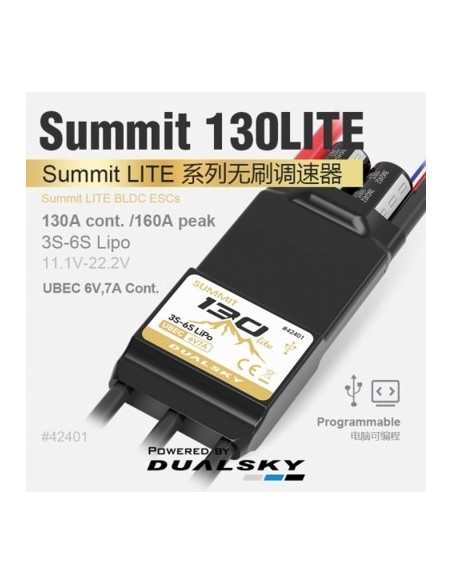 Controlador electrónico de velocidad (ESC) Dualsky Summit 130 Lite