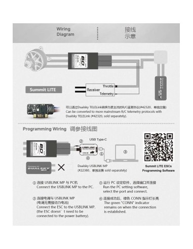 Controlador electrónico de velocidad (ESC) Dualsky Summit 130 Lite
