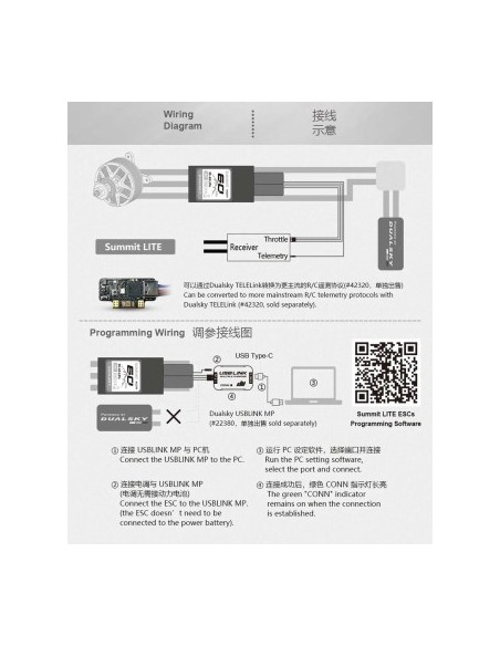 Controlador electrónico de velocidad (ESC) Dualsky Summit 130 Lite