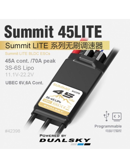 Controlador electrónico de velocidad (ESC) Dualsky Summit 45Lite