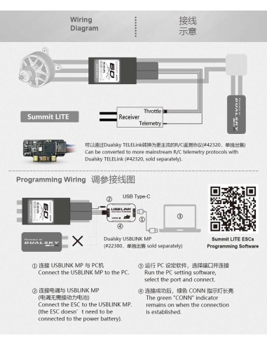 Controlador electrónico de velocidad (ESC) Dualsky Summit 45Lite