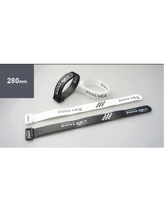 SUJETADOR DE BATERÍA DUALSKY V2 280MM BATERÍA VELCRO 2 PIEZAS. BLANCO, 2 STK. NEGRO