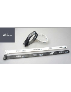 SUJETADOR DE BATERÍA DUALSKY V2 380MM BATERÍA VELCRO 2 PIEZAS. BLANCO, 2 STK. NEGRO