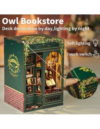 Book Nook Librería "Owl Bookstore" con 88 piezas.