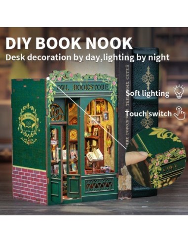Book Nook Librería "Owl Bookstore" con 88 piezas.