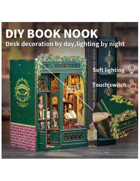 Book Nook Librería "Owl Bookstore" con 88 piezas.