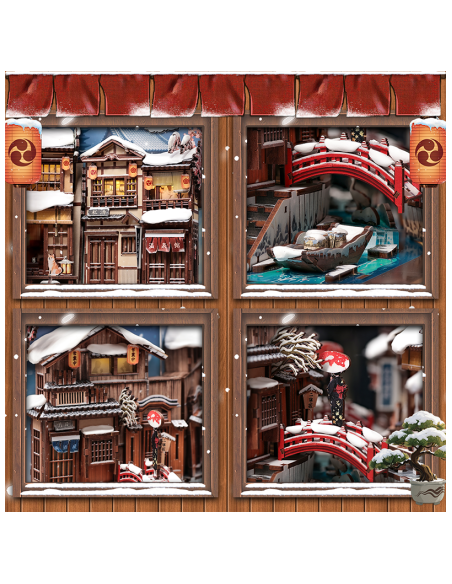 Cutebee Book Nook Kyoto Snow Whisper con 286 piezas