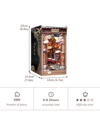 Cutebee Book Nook Kyoto Snow Whisper con 286 piezas
