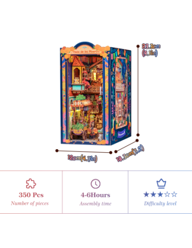 Cutebee Book Nook Plaza de los Muertos con 350 piezas