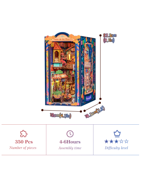 Cutebee Book Nook Plaza de los Muertos con 350 piezas