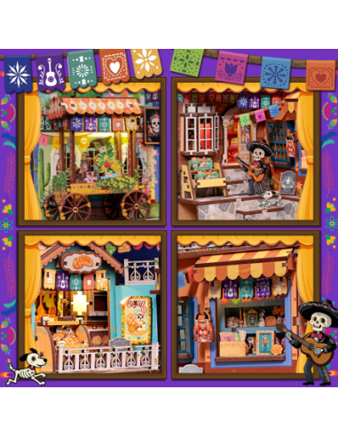 Cutebee Book Nook Plaza de los Muertos con 350 piezas