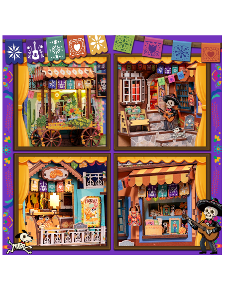 Cutebee Book Nook Plaza de los Muertos con 350 piezas