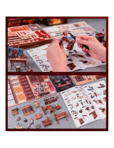 Book Nook Interor de un Tren "Train Mystery Case" con 338 piezas.
