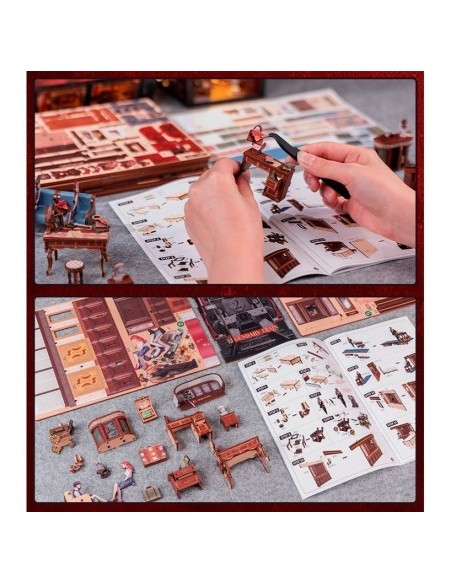 Book Nook Interor de un Tren "Train Mystery Case" con 338 piezas.