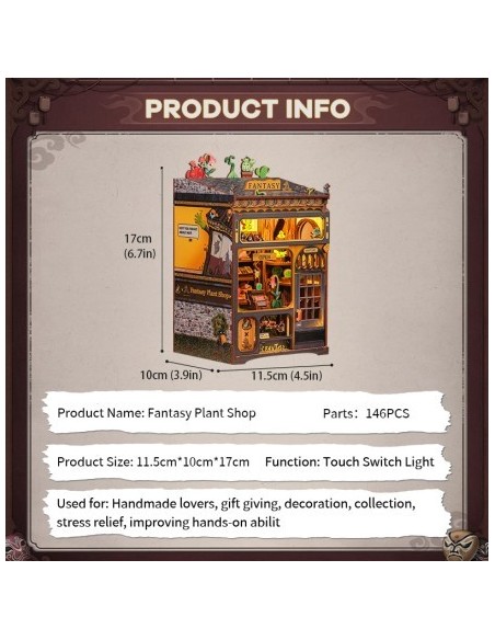 Book Nook Tienda de plantas "Fantasy Plant Shop" con 146 piezas.