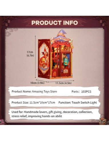 Book Nook Tienda de juguetes "Amazing Toy Store" con 107 piezas.