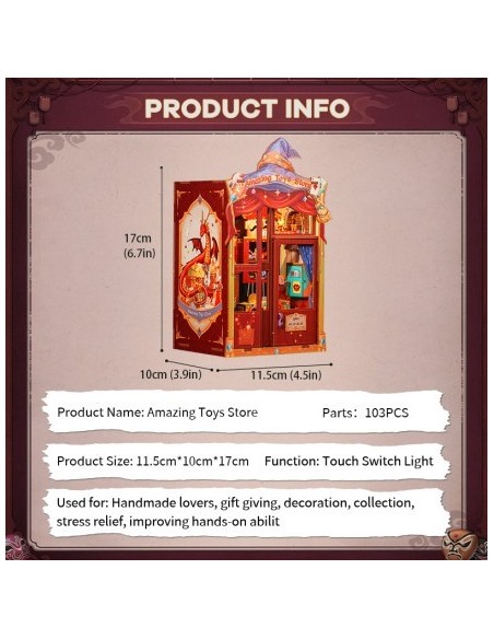 Book Nook Tienda de juguetes "Amazing Toy Store" con 107 piezas.