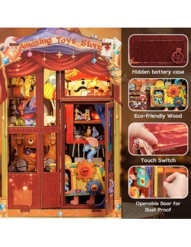 Book Nook Tienda de juguetes "Amazing Toy Store" con 107 piezas.