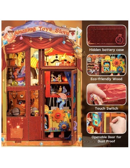 Book Nook Tienda de juguetes "Amazing Toy Store" con 107 piezas.
