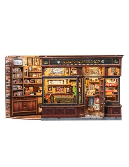 Miniature House Cafetería "Corner Coffee Shop" con 294 piezas.