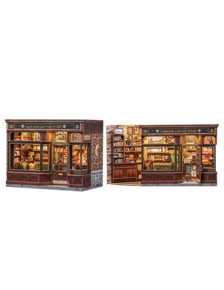 Miniature House Cafetería "Corner Coffee Shop" con 294 piezas.