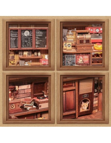 Miniature House Cafetería "Corner Coffee Shop" con 294 piezas.