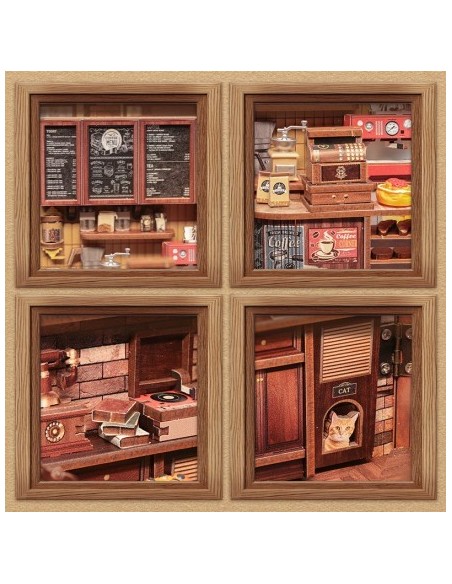Miniature House Cafetería "Corner Coffee Shop" con 294 piezas.