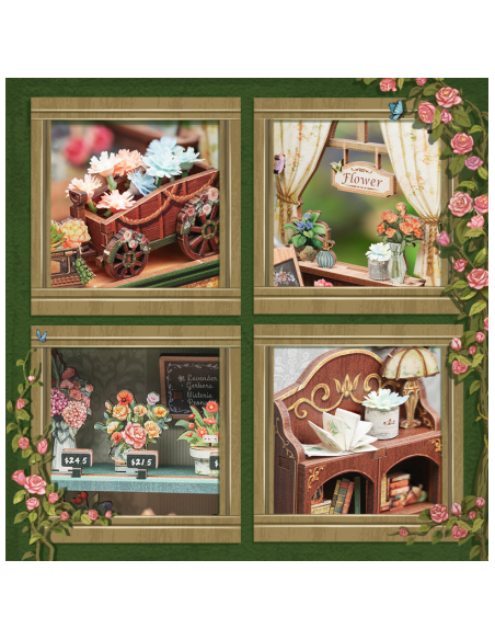 Cutebee Miniature House Blossom Florists con 265 piezas