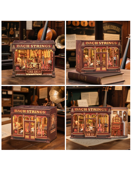 Miniature House Tienda de música "Bach Strings" con 285 piezas.