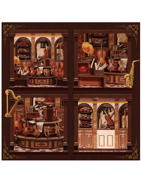 Miniature House Tienda de música "Bach Strings" con 285 piezas.