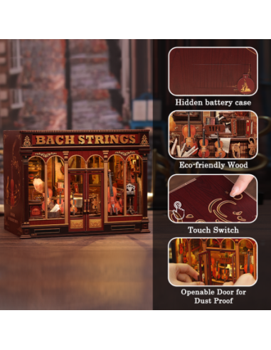 Miniature House Tienda de música "Bach Strings" con 285 piezas.
