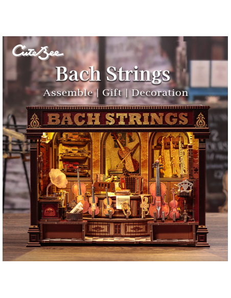 Miniature House Tienda de música "Bach Strings" con 285 piezas.