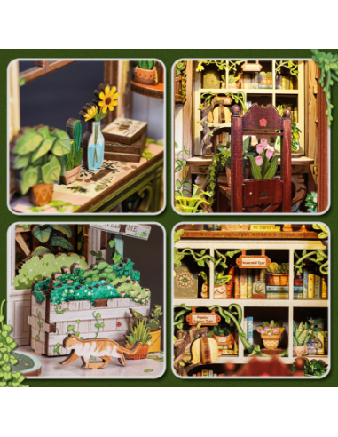 Book Nook Librería "Green Life Bookshop" con 196 piezas.