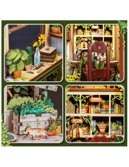 Book Nook Librería "Green Life Bookshop" con 196 piezas.