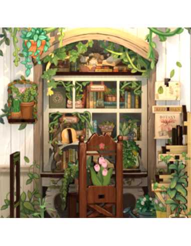 Book Nook Librería "Green Life Bookshop" con 196 piezas.