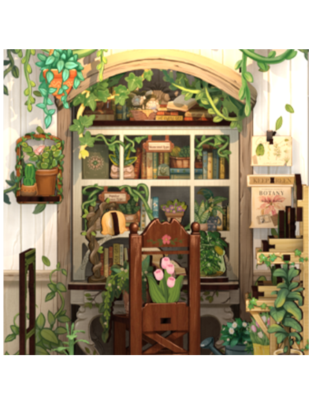 Book Nook Librería "Green Life Bookshop" con 196 piezas.