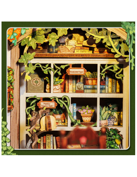 Book Nook Librería "Green Life Bookshop" con 196 piezas.