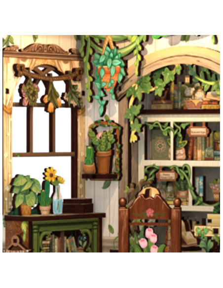 Book Nook Librería "Green Life Bookshop" con 196 piezas.