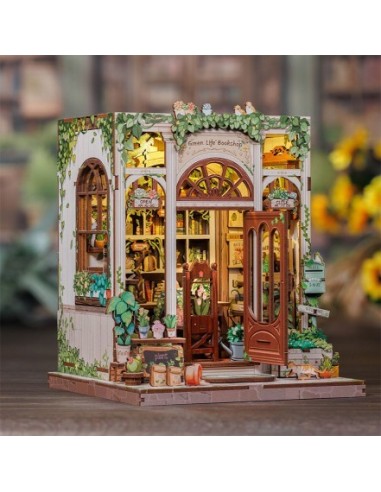 Book Nook Librería "Green Life Bookshop" con 196 piezas.