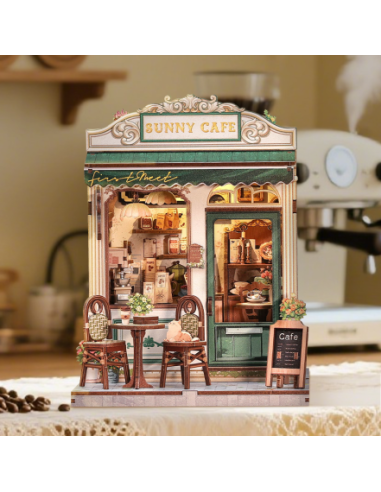 Miniature House Cafetería "Sunny Cafe" con 233 piezas.