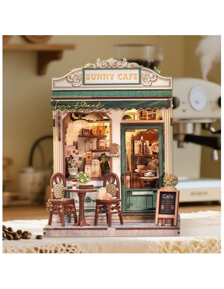Miniature House Cafetería "Sunny Cafe" con 233 piezas.