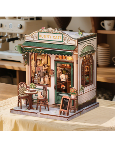 Miniature House Cafetería "Sunny Cafe" con 233 piezas.