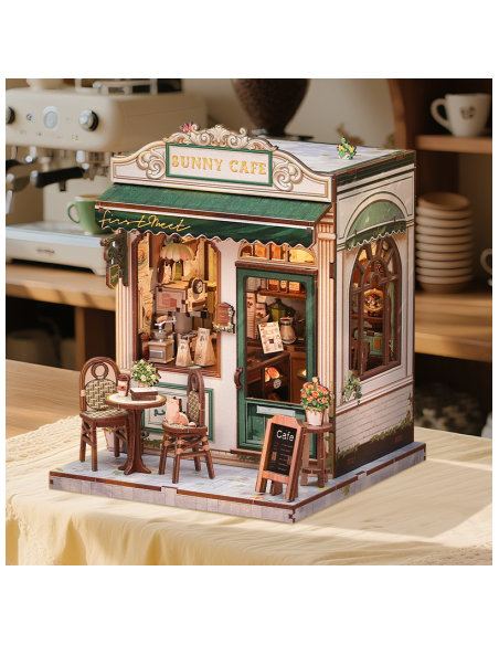 Miniature House Cafetería "Sunny Cafe" con 233 piezas.