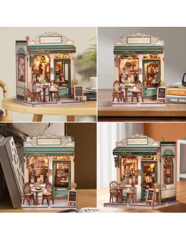 Miniature House Cafetería "Sunny Cafe" con 233 piezas.
